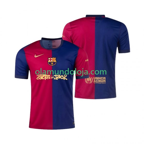 Camisola FC Barcelona TRAVIS SCOTT Homem Equipamento Primeiro 2024-2025 Manga Curta